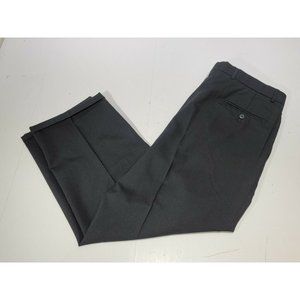 Vincenzo D'Italia True Black 100% Wool Pleated Rolled Hem Dress Pants Size 36
